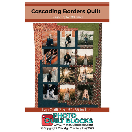 Cascading Border Quilt by Lori McCroskey, Photo Quilt Blocks - 12 inch finished photo blocks