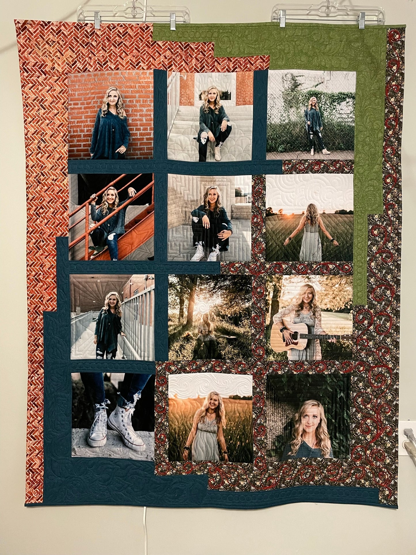 Cascading Border Quilt by Lori McCroskey, Photo Quilt Blocks - 12 inch finished photo blocks