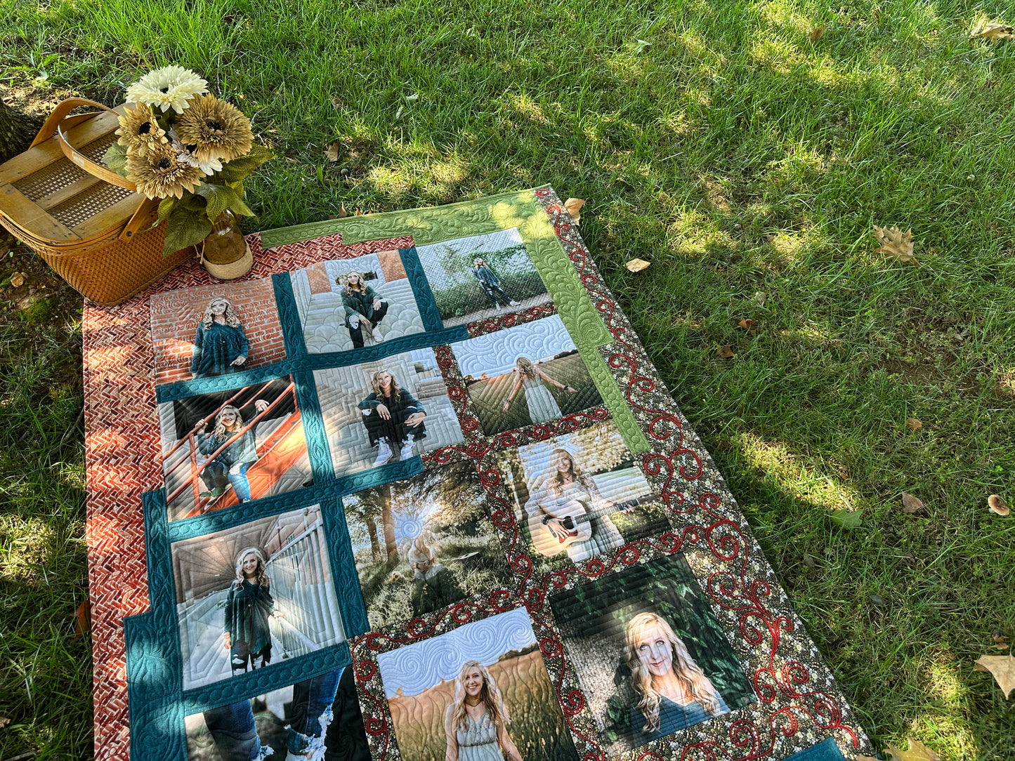 Cascading Border Quilt by Lori McCroskey, Photo Quilt Blocks - 12 inch finished photo blocks