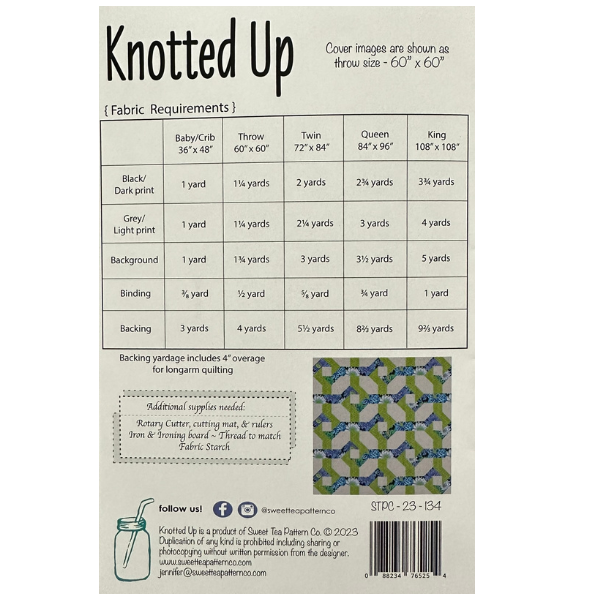 Knotted Up Memory Quilt Pattern - by Sweet Tea pattern co