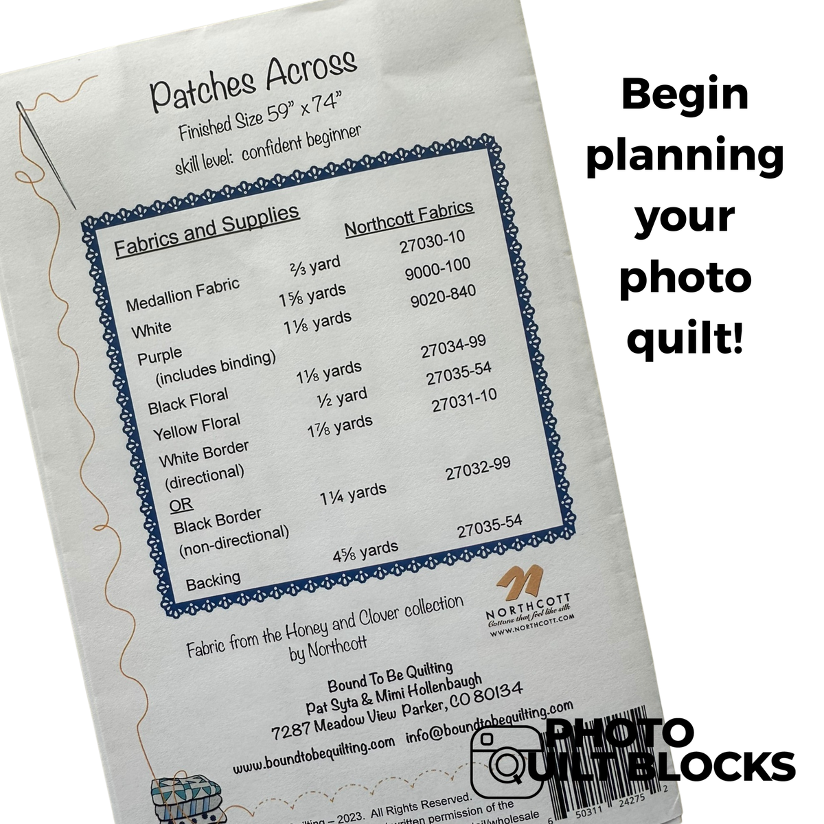 Patches Across Quilt Pattern by Bound to Be Quilting - 10 1/2 x 10 1/2 inch photo blocks