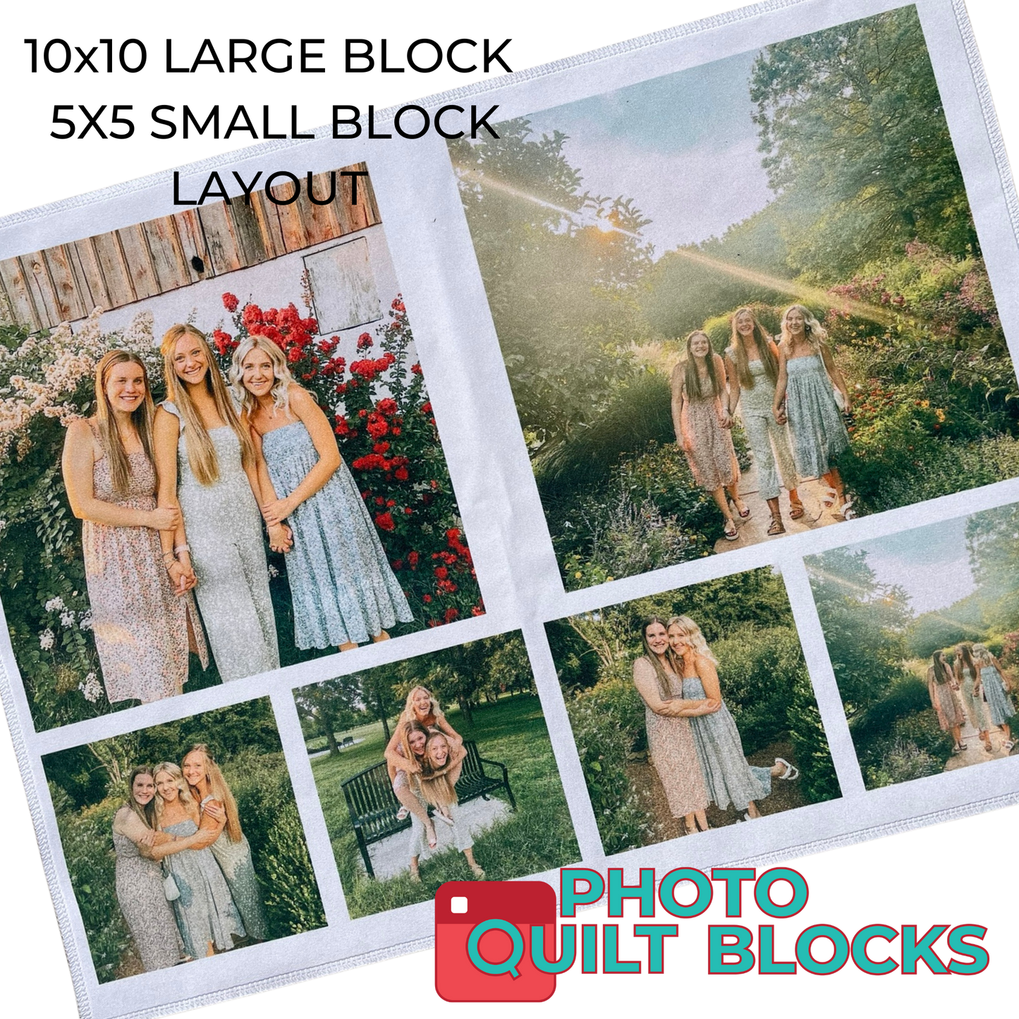 10x10 and 5x5 in Fat Quarter Fabric Layouts