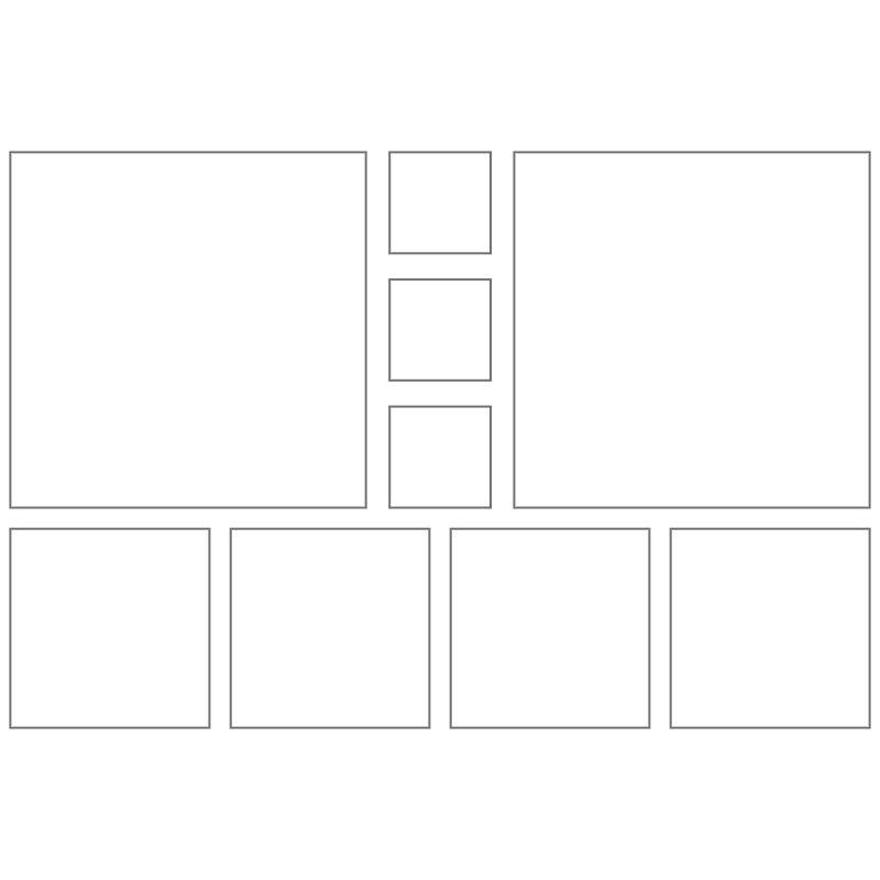 9x9, 5x5, 2.5 inch Fat Quarter Fabric Layouts