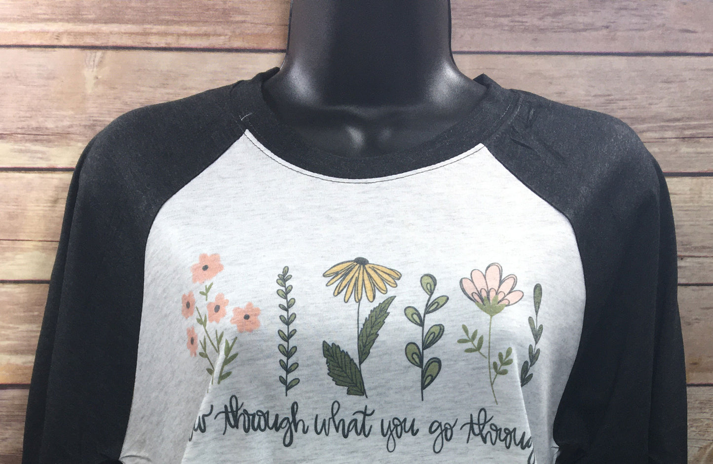 Grow Through What you Go Through boho floral t-shirt, sweatshirt, mug, bag set - FREE SHIPPING