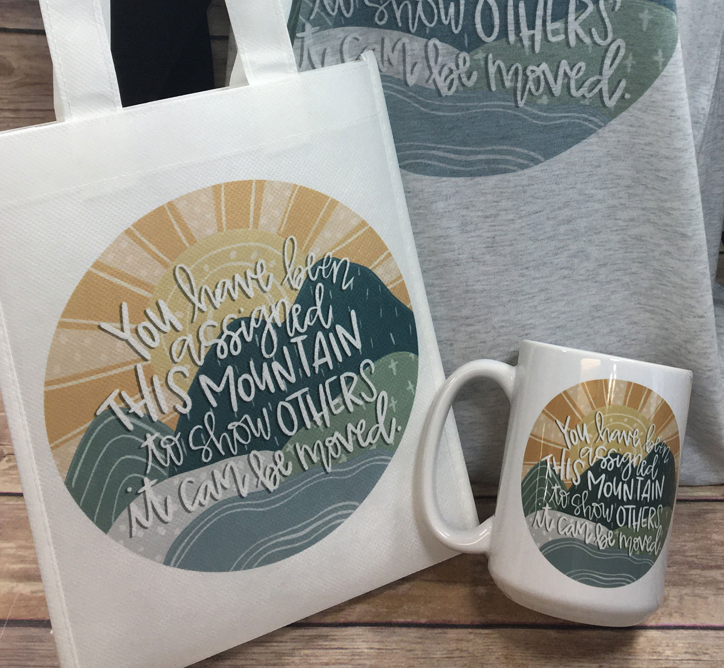 Mountain Assignment tshirt mug and gift bag! FREE SHIPPING on orders over $35!