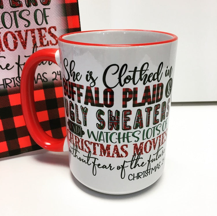 She is Clothed Christmas Lover Tshirt, Mug, Gift Bag set - FREE SHIPPING