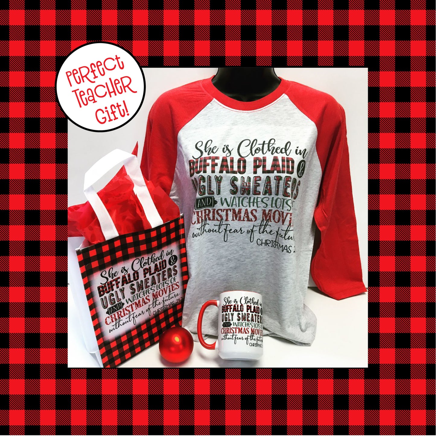 She is Clothed Christmas Lover Tshirt, Mug, Gift Bag set - FREE SHIPPING