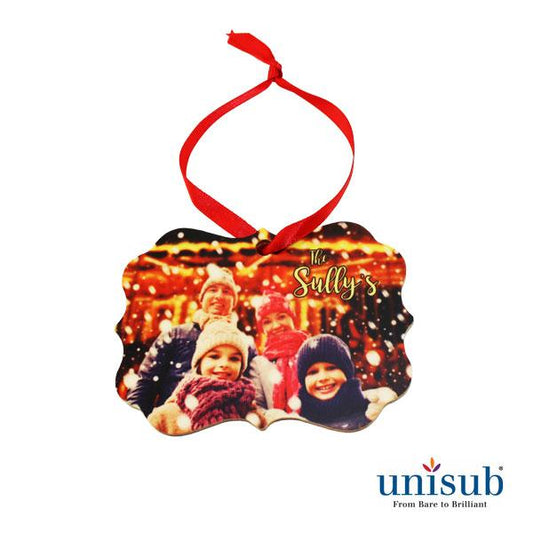 Photo Memory Christmas Ornament - Natural Wood Benelux Shaped Holiday Christmas Ornament