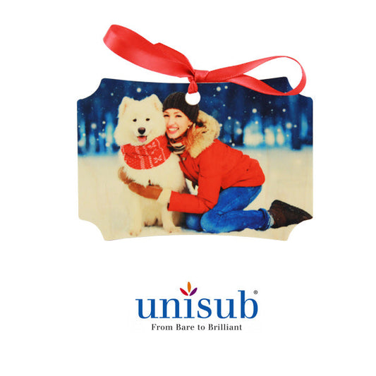 Photo Memory Christmas Ornament  - Natural Wood Berlin Shaped Holiday Christmas Ornament