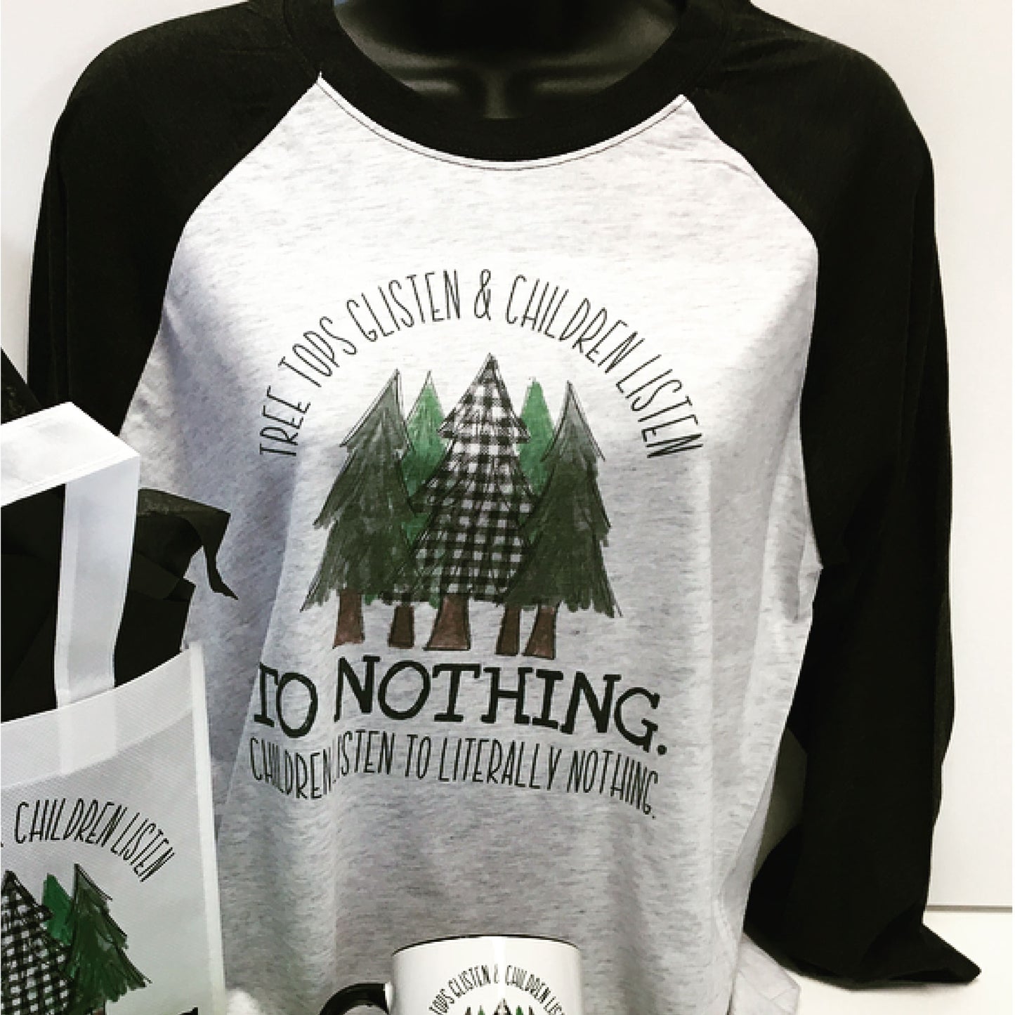 Christmas tshirt children listen to nothing
