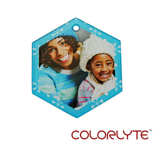Photo Memory Christmas Ornament - Hexagon Glass ornament