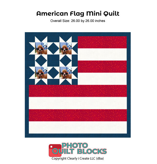 American Flag Quilt Pattern DOWNLOAD - Mini Quilt