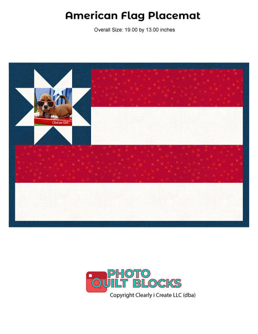 American Flag Quilt Pattern DOWNLOAD - Placemats