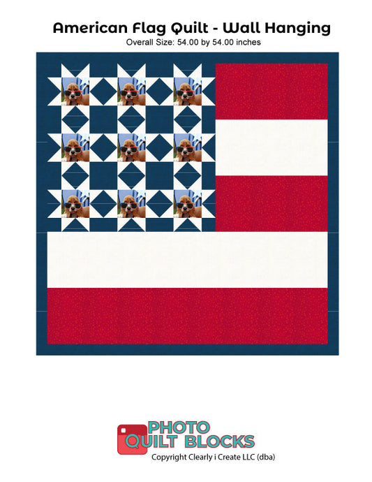 American Flag Quilt Pattern DOWNLOAD - Wall Hanging Quilt
