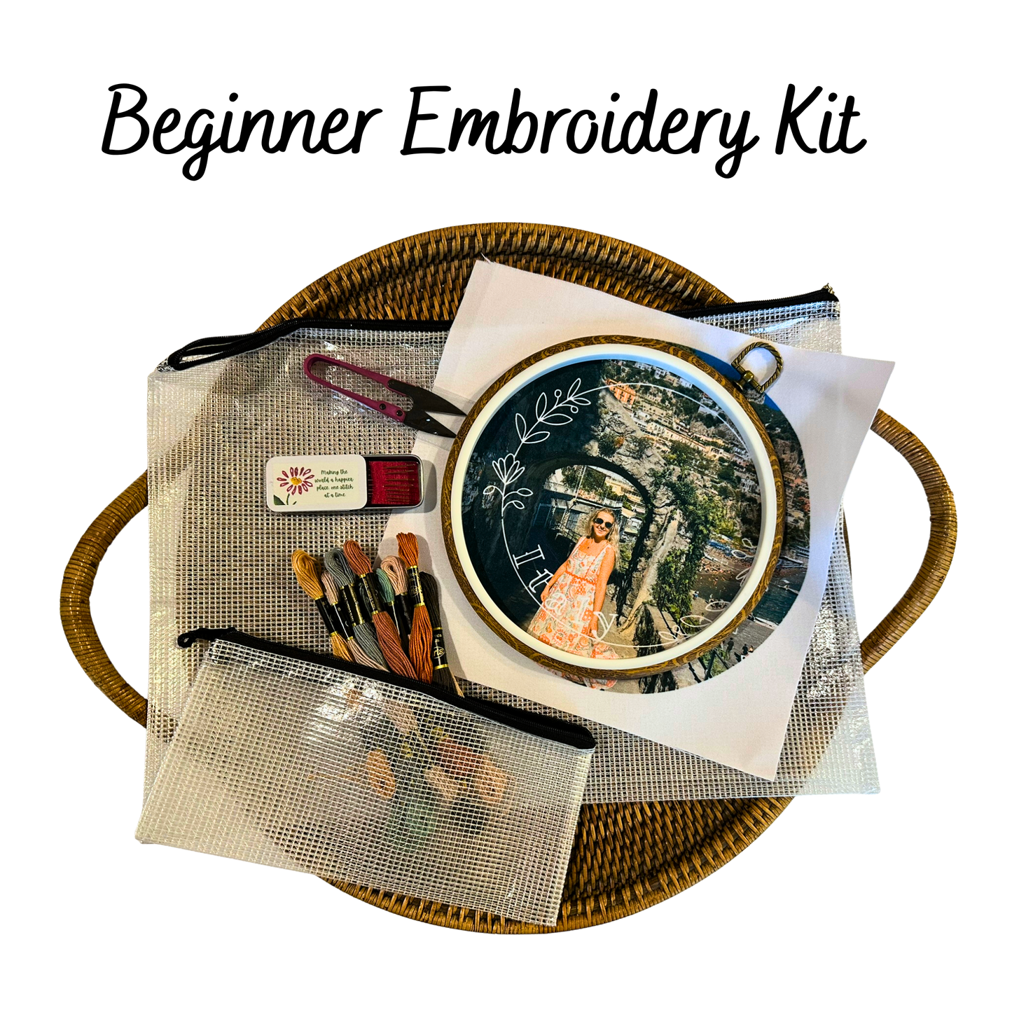 DIY Photo Embroidery Hoop -  Add Your Photo and Your Embroidery Design