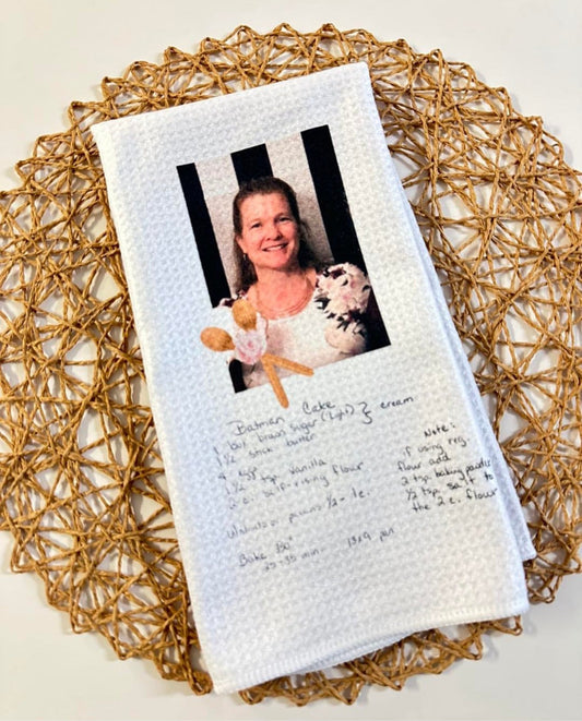Custom Printed Towels - Print Grandma's famous recipe on a towel!
