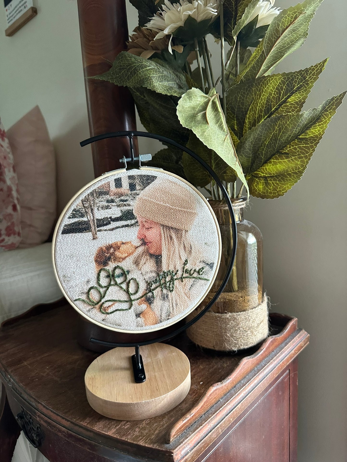 DIY Photo Embroidery Hoop -  Add Your Photo and Your Embroidery Design