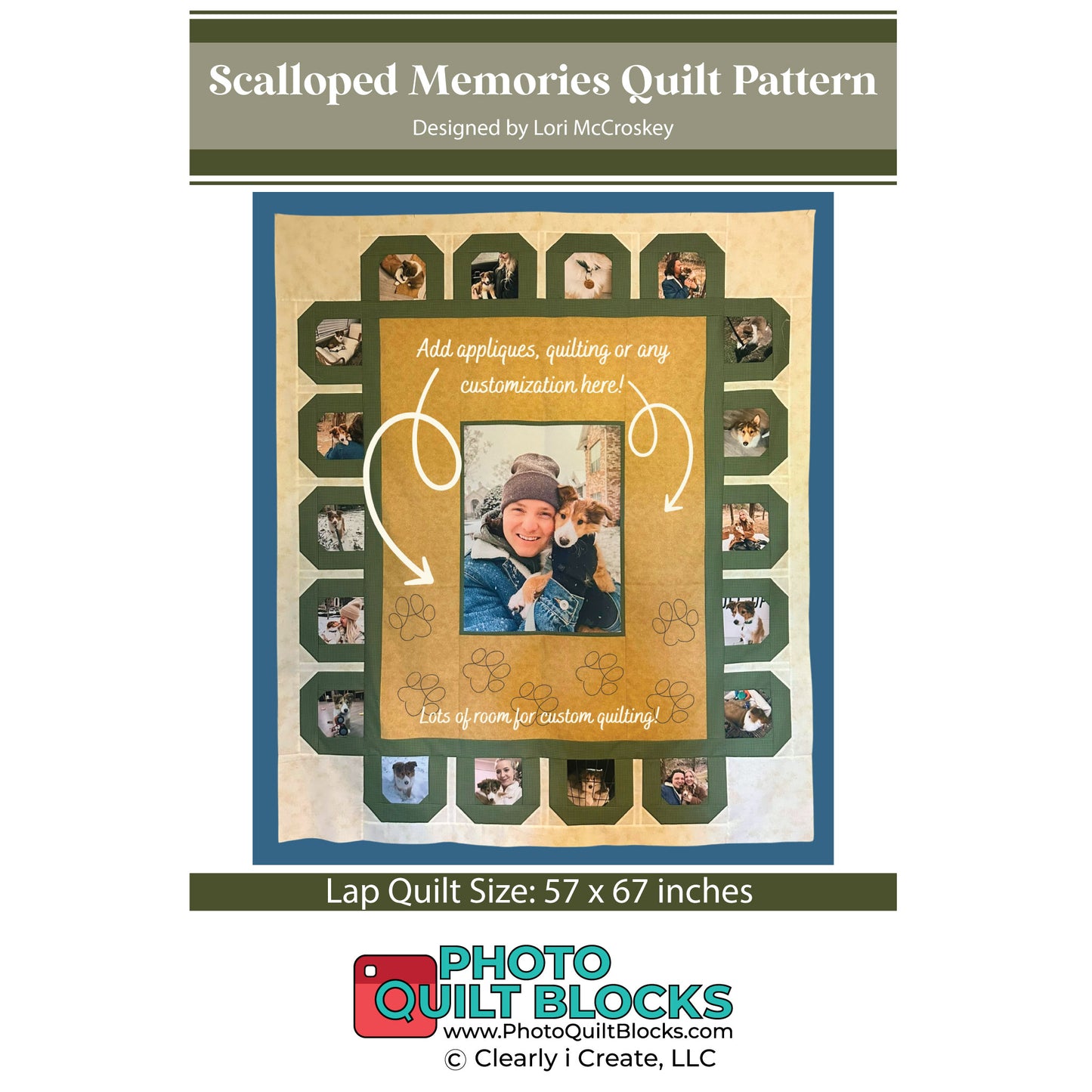 Scalloped Memories Quilt Pattern by Lori McCroskey, Photo Quilt Blocks - Digital Download