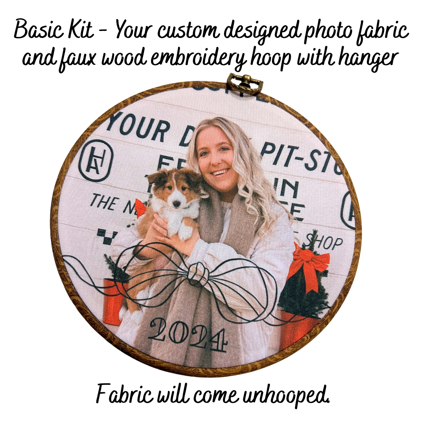 DIY Photo Embroidery Hoop -  Add Your Photo and Your Embroidery Design
