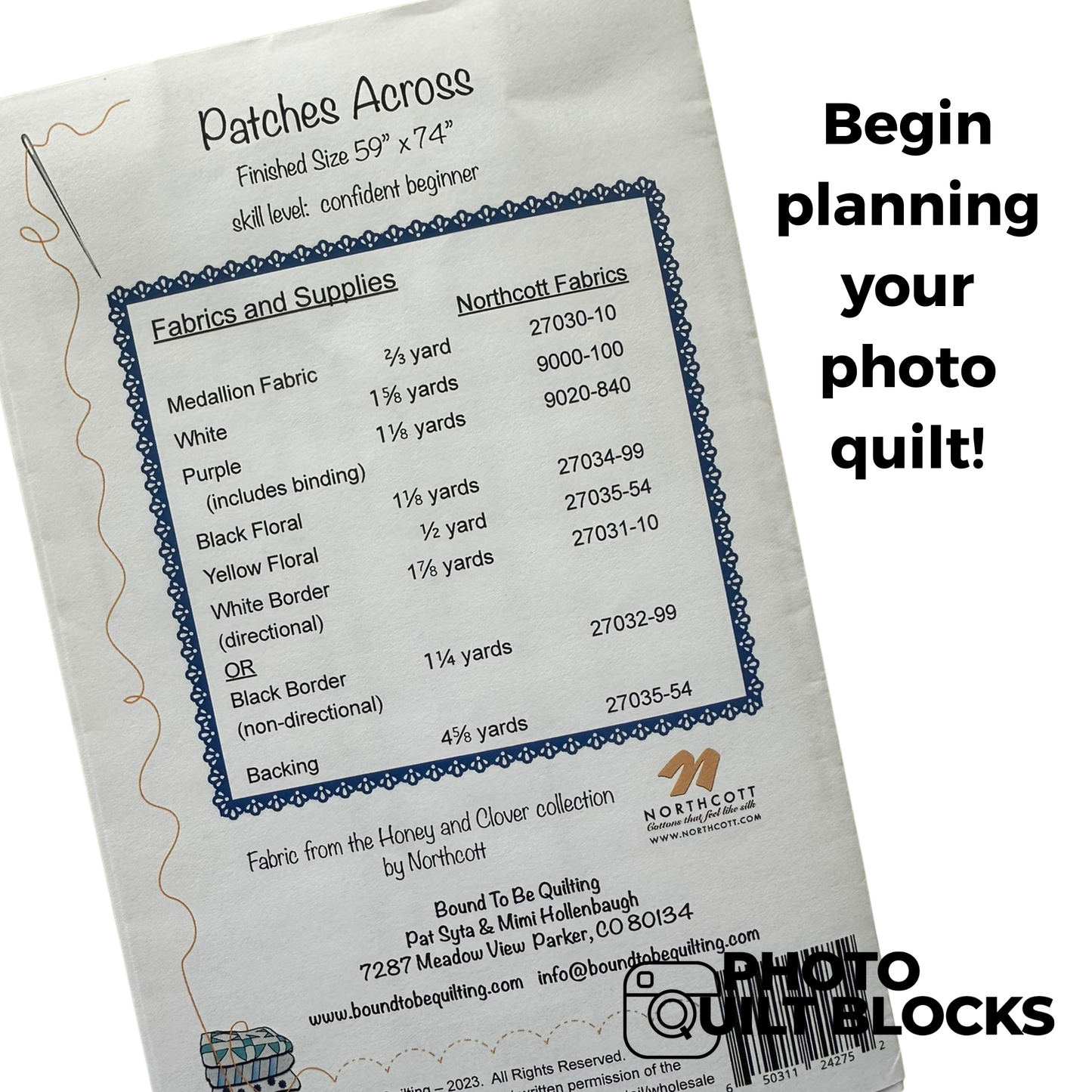 Patches Across Quilt Pattern by Bound to Be Quilting - 10 1/2 x 10 1/2 inch photo blocks