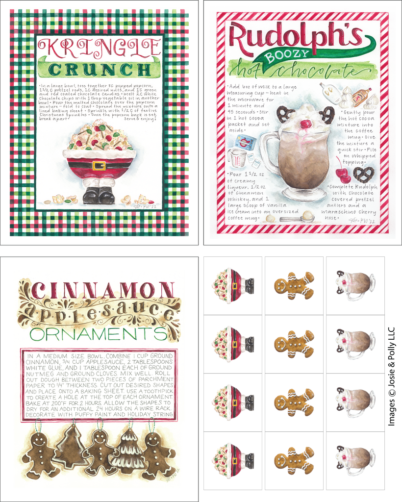 Christmas Recipe Panels by Copper Owl
