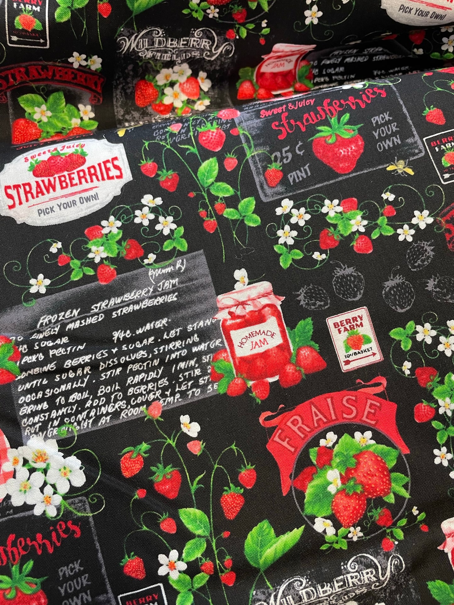 Summer is my Jam - Strawberry Fabric for our pillow