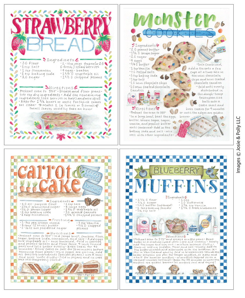 Spring Recipe Panels by Copper Owl