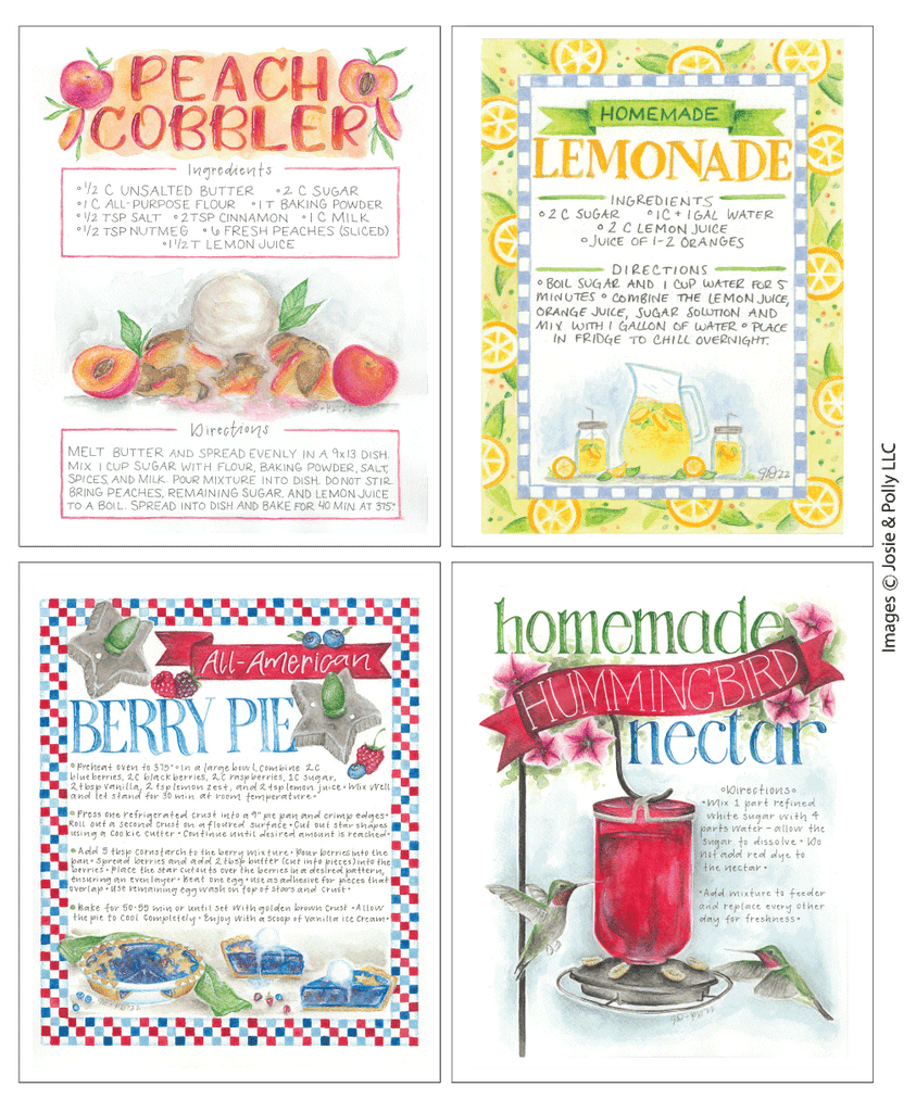 Summer Recipe Panels by Copper Owl